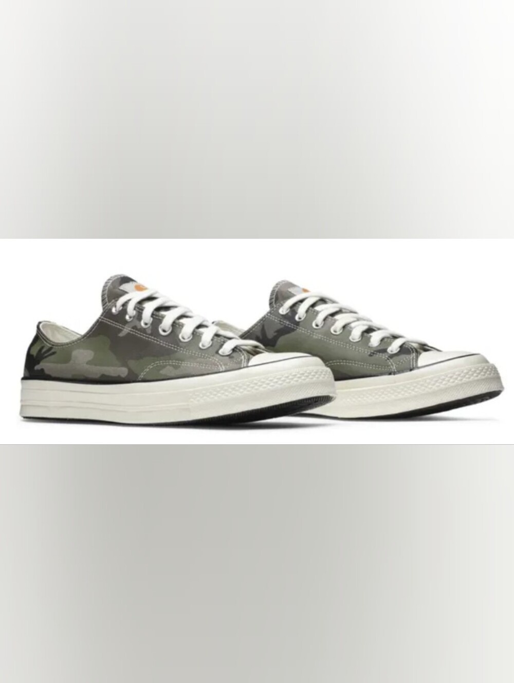Carhartt x Converse Chuck 70 Low 'Green Camo Low-Top Sneakers M5.5 W7.5 New $110